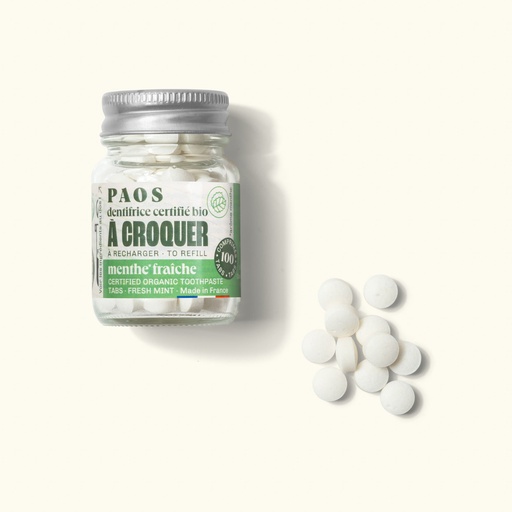 PAOS - Dentifrice à croquer - menthe fraîche - 100 comprimés (copie)